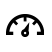 Piccola icona del tachimetro in bianco e nero